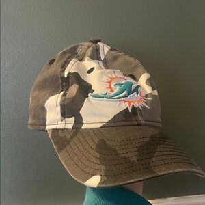 New Era Camouflage Kids Hat with Blue and Orange Logo